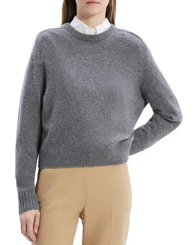 Theory Easy Cashmere Sweater In Husky Pale Grey