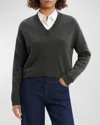 Theory Crop Cashmere Sweater In Hntr Grn