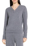 Theory Cashmere Henley Sweater In Gray