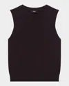 Theory Silk Straight Shell Top In Brown
