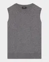 Theory Cashmere Knit Shell Top In Gray