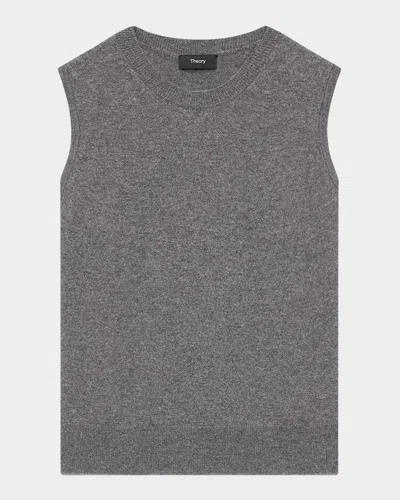 Theory Cashmere Knit Shell Top In Gray