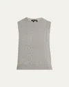 Theory Cashmere Knit Shell Top In Gray