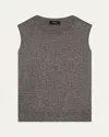 Theory Cashmere Knit Shell Top In Lt Chrcl