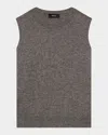 Theory Cashmere Knit Shell Top In Lt Chrcl