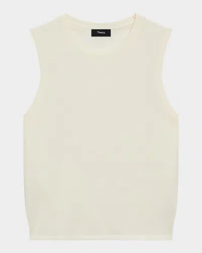 Theory Cashmere Knit Shell Top In Neutral