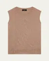 Theory Cashmere Sleeveless Sweater In Royalcamel