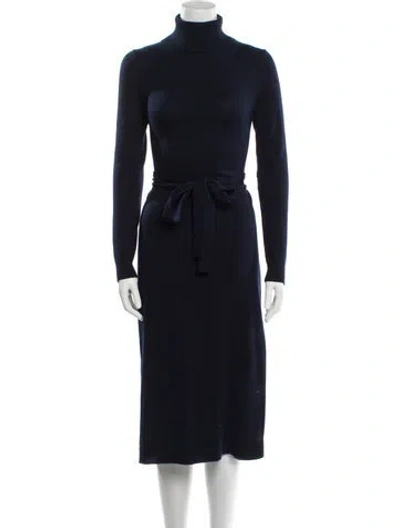 Pre-owned Theory Cashmere Midi Length Dress In Black