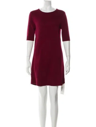 Pre-owned Theory Cashmere Mini Dress In Burgundy