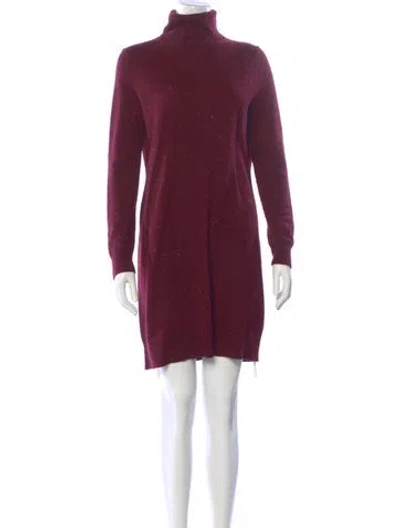 Pre-owned Theory Cashmere Mini Dress In Burgundy