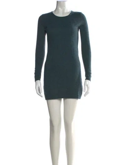 Pre-owned Theory Cashmere Mini Dress In Green