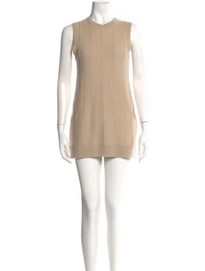Pre-owned Theory Cashmere Mini Dress W/ Tags In Neutral