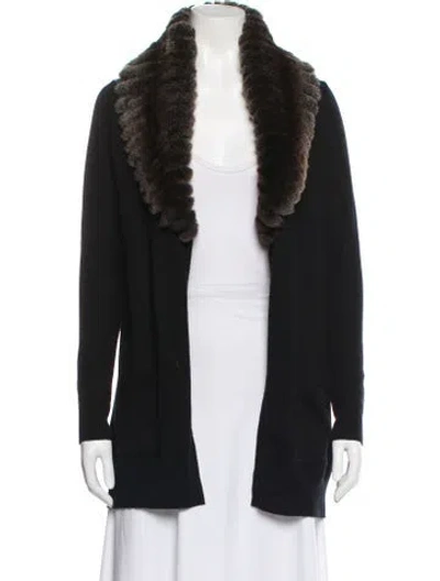 Pre-owned Theory Cashmere Mock Neck Sweater In Black