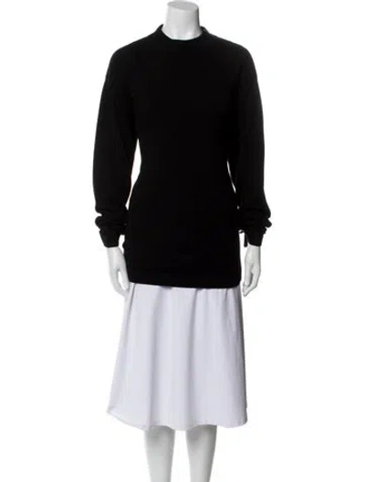 Pre-owned Theory Cashmere Mock Neck Sweater In Black