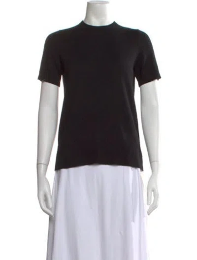 Pre-owned Theory Cashmere Mock Neck Sweater In Black