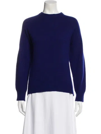 Pre-owned Theory Cashmere Mock Neck Sweater In Blue