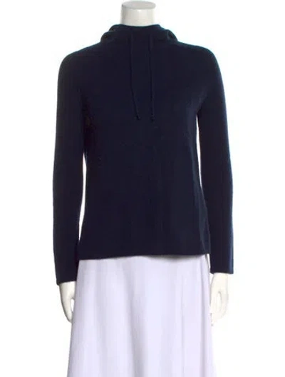 Pre-owned Theory Cashmere Mock Neck Sweater In Blue