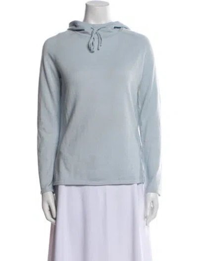 Pre-owned Theory Cashmere Mock Neck Sweater In Blue