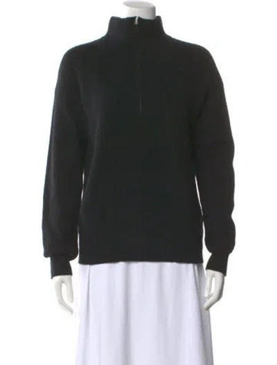 Pre-owned Theory Cashmere Mock Neck Sweater In Blue