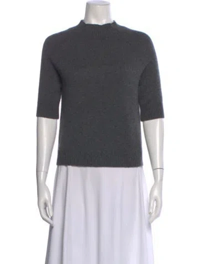 Pre-owned Theory Cashmere Mock Neck Sweater In Gray