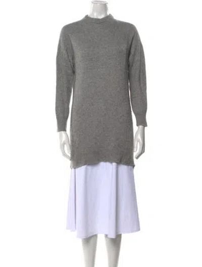 Pre-owned Theory Cashmere Mock Neck Sweater In Gray