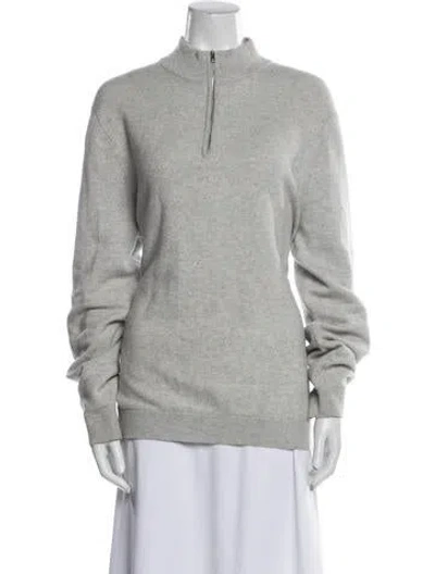 Pre-owned Theory Cashmere Mock Neck Sweater In Gray