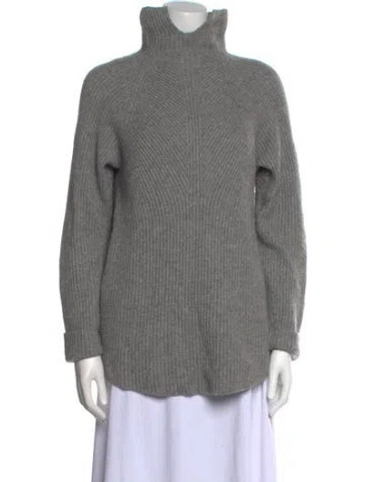 Pre-owned Theory Cashmere Mock Neck Sweater In Gray