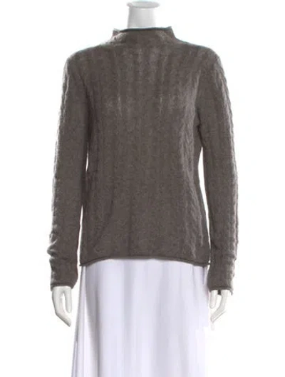 Pre-owned Theory Cashmere Mock Neck Sweater In Gray