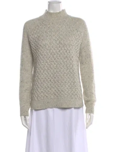 Pre-owned Theory Cashmere Mock Neck Sweater In Gray