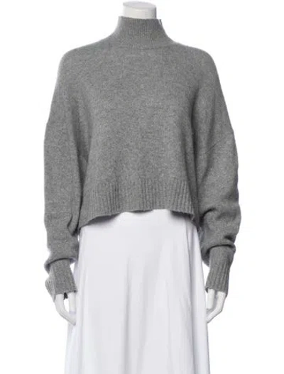 Pre-owned Theory Cashmere Mock Neck Sweater In Gray