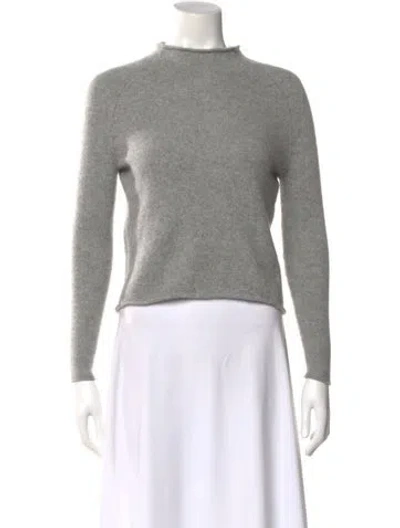 Pre-owned Theory Cashmere Mock Neck Sweater In Gray