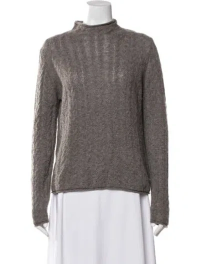 Pre-owned Theory Cashmere Mock Neck Sweater In Gray