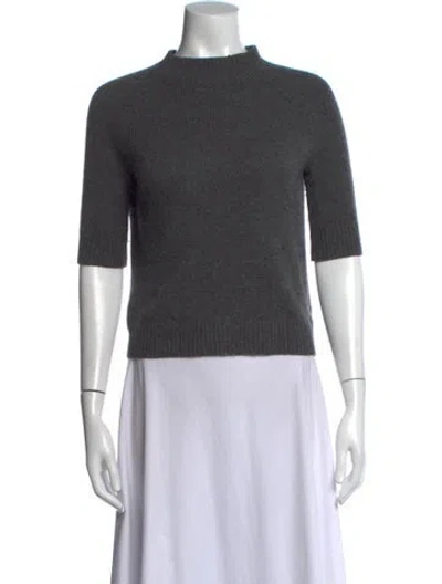Pre-owned Theory Cashmere Mock Neck Sweater In Gray