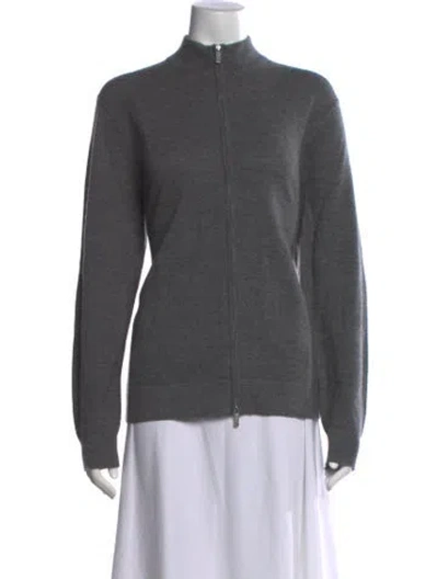 Pre-owned Theory Cashmere Mock Neck Sweater In Gray
