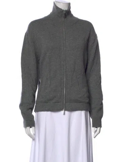 Pre-owned Theory Cashmere Mock Neck Sweater In Gray