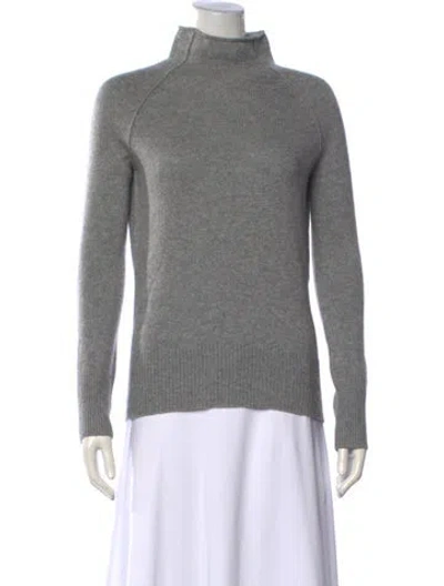Pre-owned Theory Cashmere Mock Neck Sweater In Grey