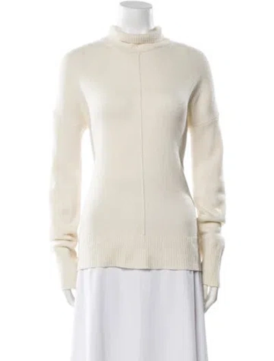 Pre-owned Theory Cashmere Mock Neck Sweater In Neutral
