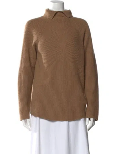 Pre-owned Theory Cashmere Mock Neck Sweater In Neutral