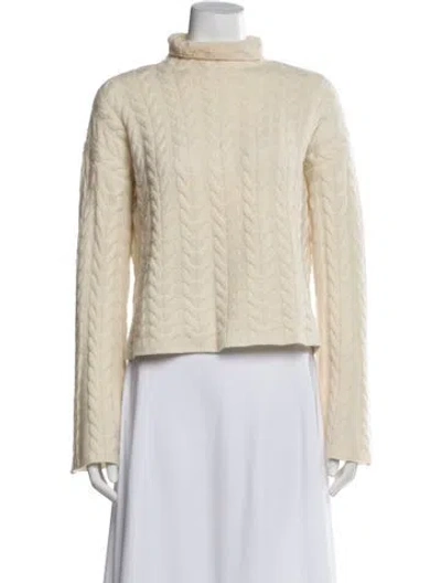 Pre-owned Theory Cashmere Mock Neck Sweater In Neutral