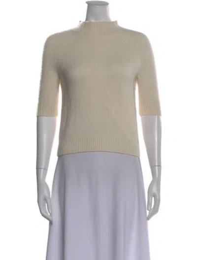 Pre-owned Theory Cashmere Mock Neck Sweater In Neutral