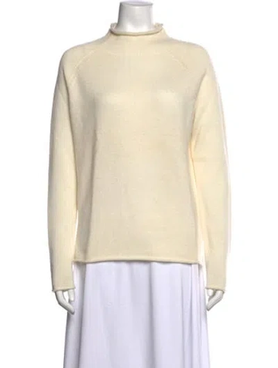 Pre-owned Theory Cashmere Mock Neck Sweater In Neutral