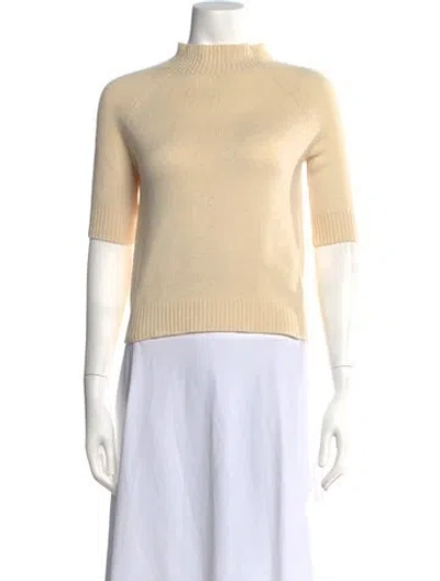Pre-owned Theory Cashmere Mock Neck Sweater In Neutrals