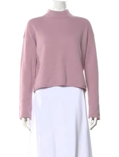 Pre-owned Theory Cashmere Mock Neck Sweater In Pink