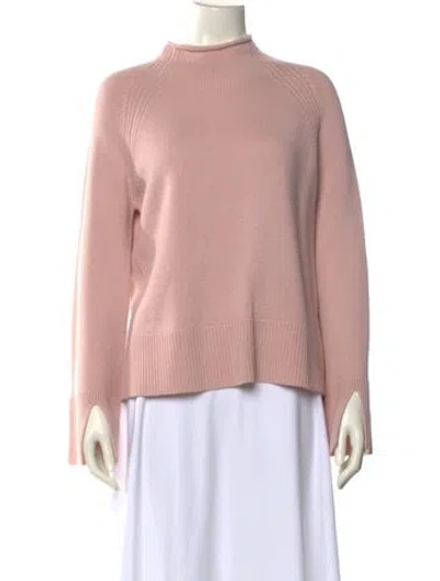 Pre-owned Theory Cashmere Mock Neck Sweater In Pink
