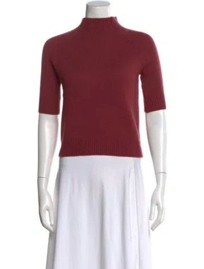 Pre-owned Theory Cashmere Mock Neck Sweater In Pink