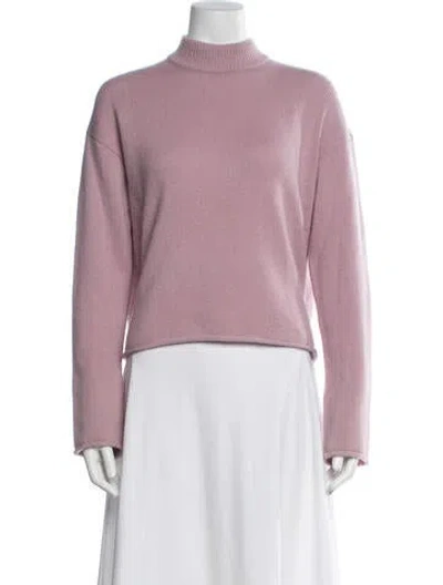Pre-owned Theory Cashmere Mock Neck Sweater In Pink