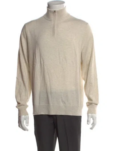 Pre-owned Theory Cashmere Mock Neck Sweatshirt In Neutral