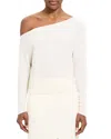 Theory Cashmere Asymmetric One-shoulder Sweater In Ivory