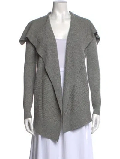Pre-owned Theory Cashmere Open Front Cardigan In Grey