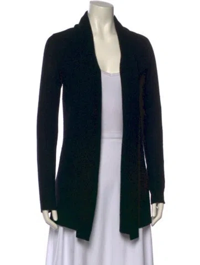 Pre-owned Theory Cashmere Open Front Sweater In Black
